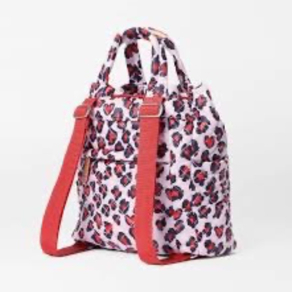 MZ WALLACE SMALL METRO CONVERTIBLE BACKPACK BAG TOTE HEART LEOPARD MZ Wallace Small Metro Convertible Backpack Heart Leopard Print main image 4